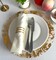 Disposable Gold Placemats Set of 24 Metallic Thin Round 13 Inch Gold Foil Mesh Pressed Fall Table Mates 24 Pack Gold Doilies for Wedding Birthday Party